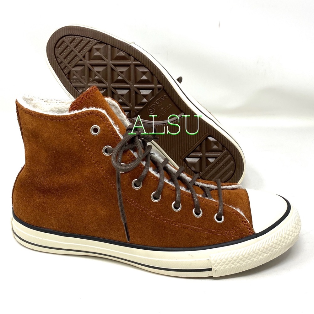 Converse Ctas High Suede Fur Cinnamon Women Sneake - Picture 7 of 9